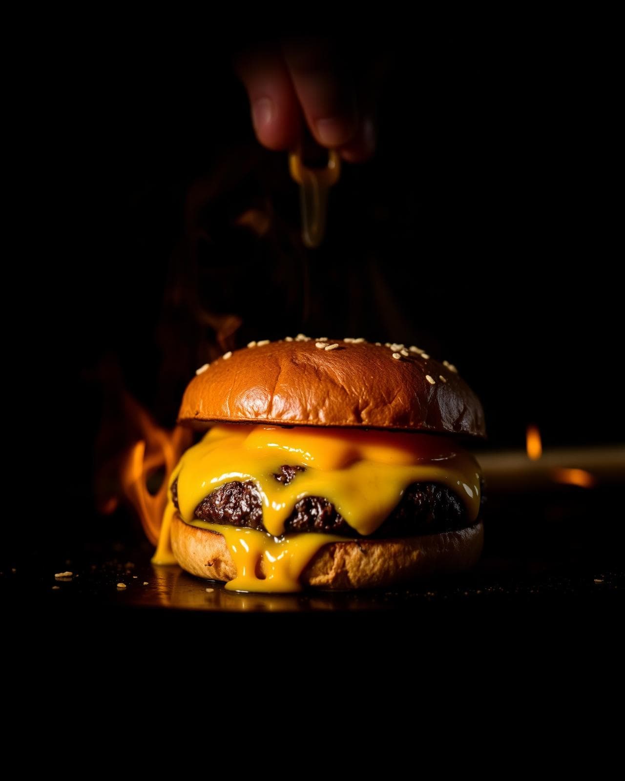 Smash Burger mit geschmolzenem Cheese aus der STERN*16 Pizza & Burger Bar